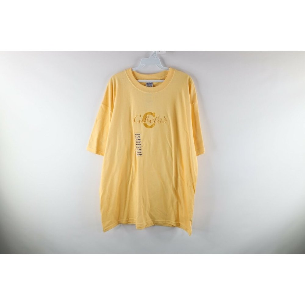 NOS Vintage 90s Cabelas Womens XL Spell Out Center Logo Short Sleeve T-Shirt